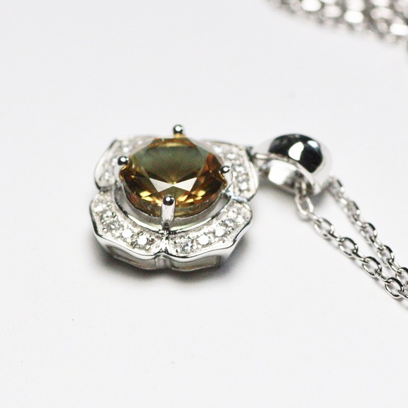 New Color Change Diaspore Flower Pendant Sterling Silver , Wedding , Bridal - Picture 7 of 8